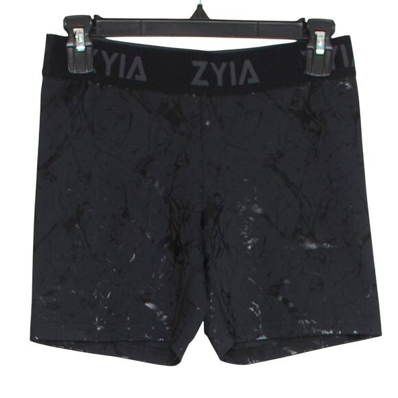 NEW Zyia Shorts Banded Hustle Athleisure Lounge Metallic Black Marble Size Large - Picture 1 of 5